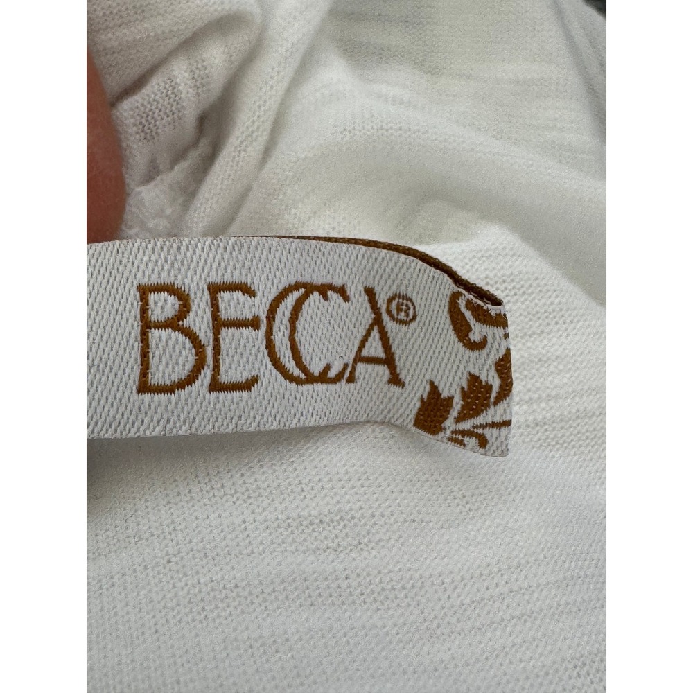 BECCA by Rebecca Virtue Breezy Basic White Romper Swim Cover-Up SZ M - Picture 12 of 13